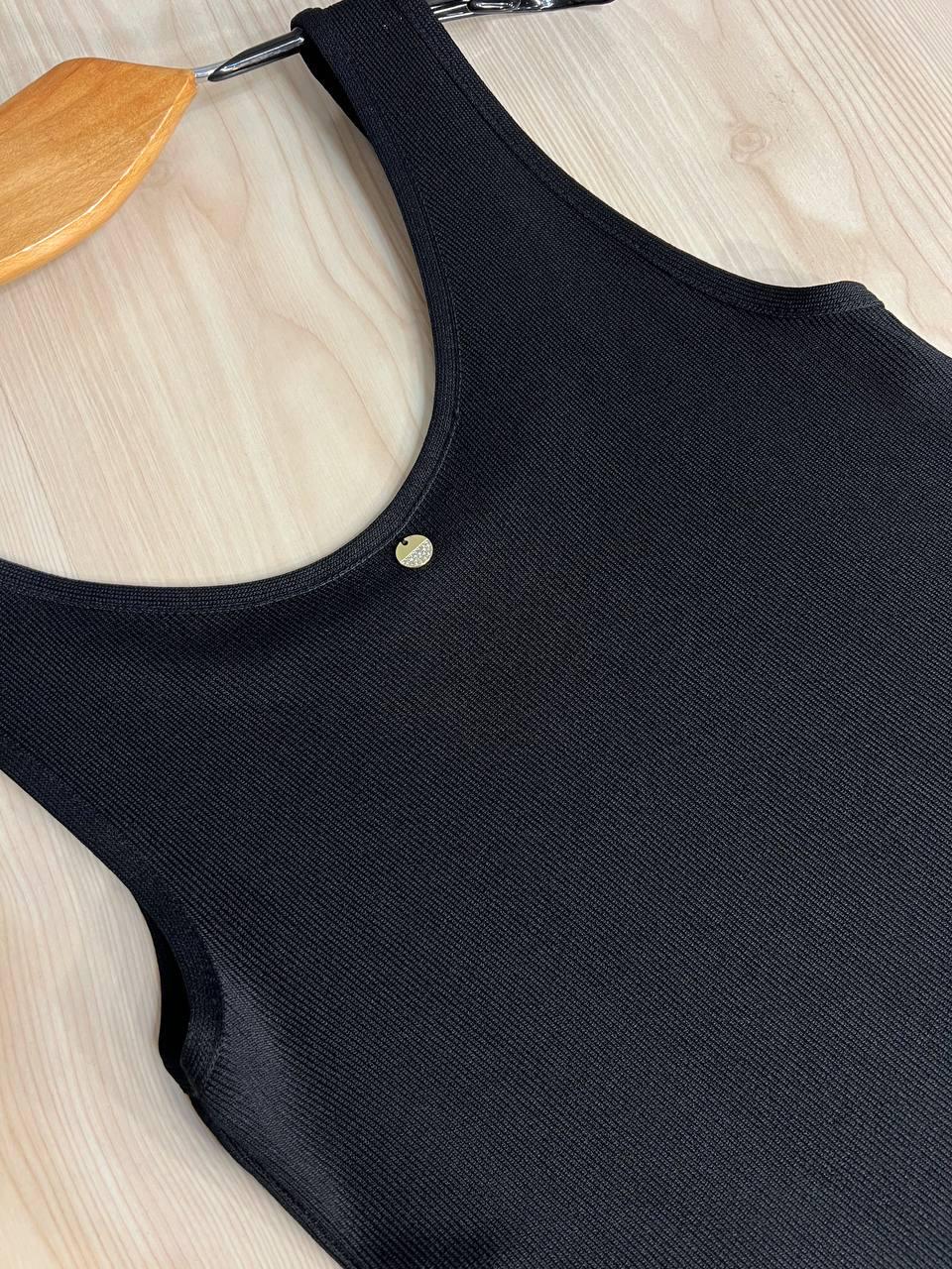 Майка жіноча A-N 2295 в рубчик з кулоном OS Чорний (26404728) - фото 6 Майка жіноча A-N 2295 в рубчик з кулоном OS Чорний (26404728) - фото 6