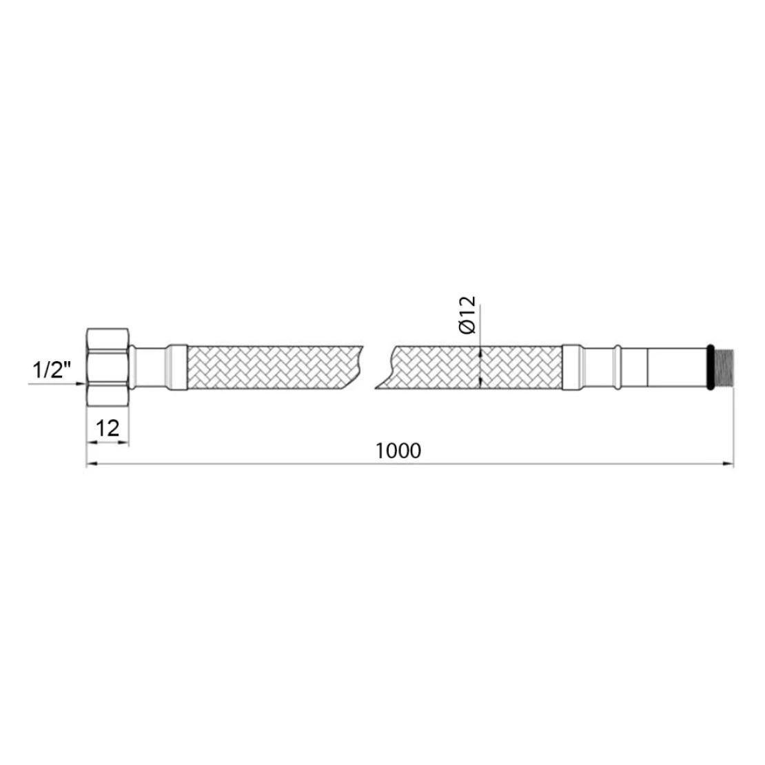 Подводка для подключения смесителя Kroner KRM гибкая в оплетке из нержавеющей стали 2 шт. 1/2"хМ10 ВЗ 100 см (CV023691) - фото 3 Подводка для подключения смесителя Kroner KRM гибкая в оплетке из нержавеющей стали 2 шт. 1/2"хМ10 ВЗ 100 см (CV023691) - фото 3