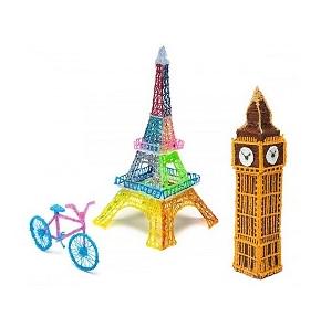 Ручка 3D для рисования 3D Pen 2 и пластик с трафаретами 50 м Голубой - фото 7