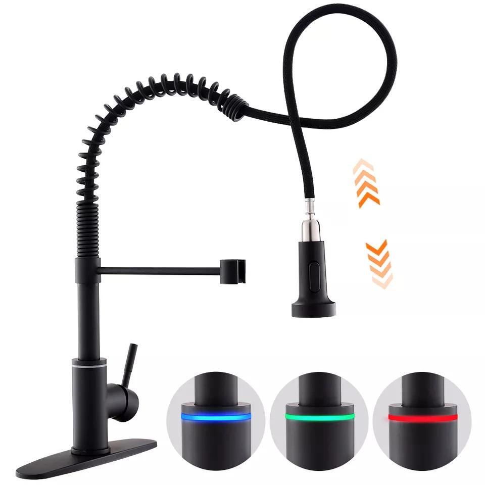 Смеситель сенсорный WanFan для кухни с выдвижной изливом температурной подсветкой вращается на 360 градусов - фото 4 Смеситель сенсорный WanFan для кухни с выдвижной изливом температурной подсветкой вращается на 360 градусов - фото 4