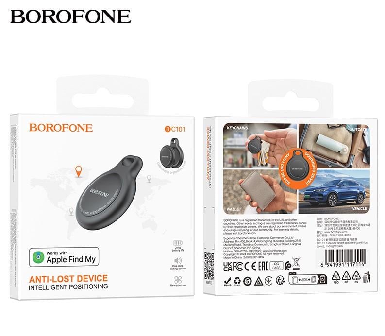 Трекер Borofone BC101 Airtag для Apple поиск ключей/животных/вещей Черный (2613462427) - фото 3 Трекер Borofone BC101 Airtag для Apple поиск ключей/животных/вещей Черный (2613462427) - фото 3