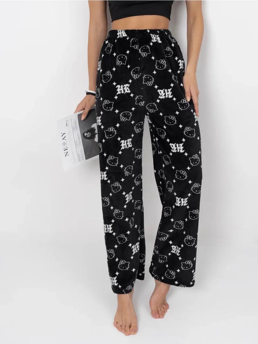Брюки пижамные женские с принтом Hello Kitty L (10225) - фото 5
