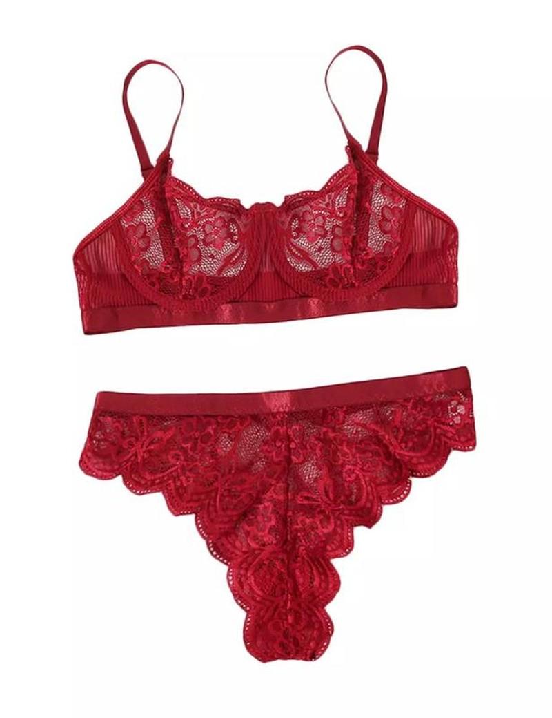 Мереживний комплект M Червоний (1005002746921999) - фото 3 Мереживний комплект M Червоний (1005002746921999) - фото 3