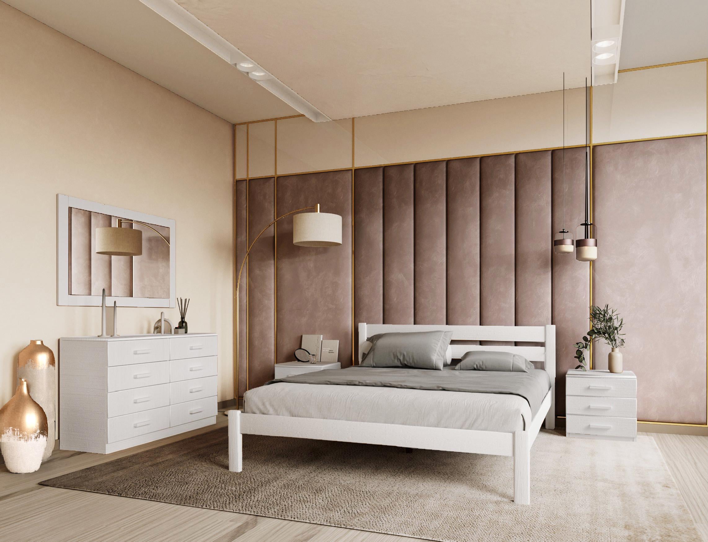 Кровать Frankfurt из ясеня ламели через 45 мм Latoflex ортопедические 160х200 см Белый (31717630)