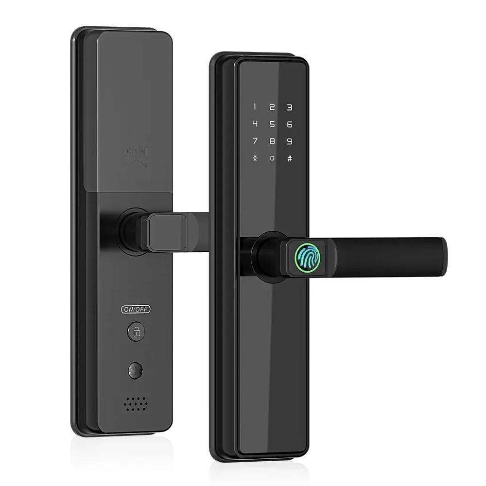 Замок биометрический дверной NaviCat B2 электронный с поддержкой приложения TUYA Black (3_06744)