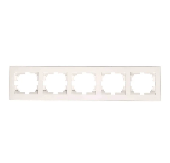 Рамка пятиместная Lezard Rain с боковой вставкой Белый (26526233)