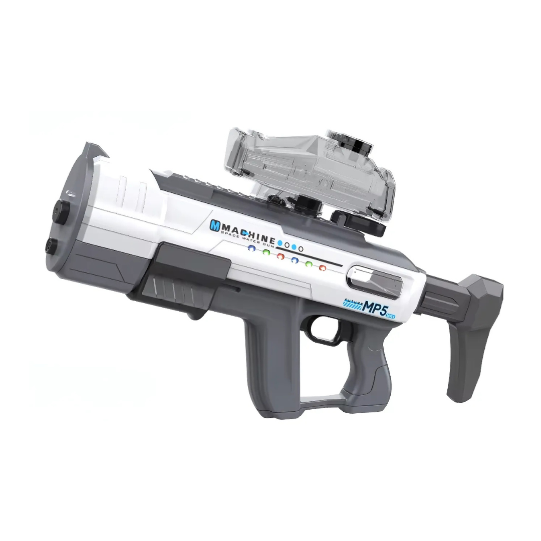 Пистолет-бластер водный с подсветкой на аккумуляторе игрушечный для детей Серый