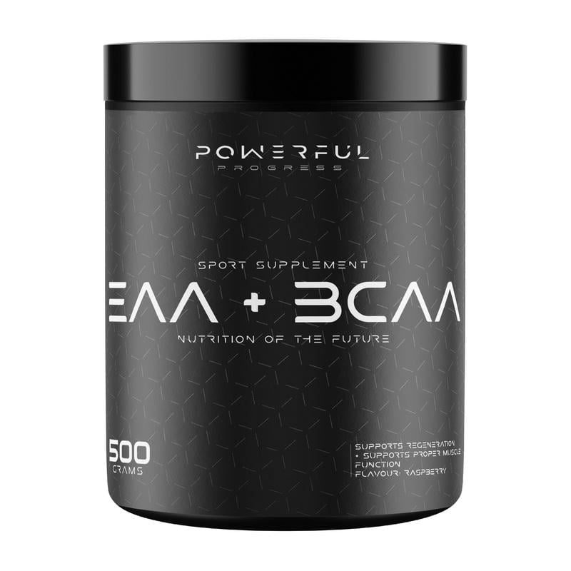 Аминокислоты Powerful Progress EAA+BCAA с глютамином и электролитами 500 г Яблоко