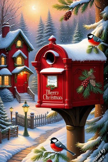 Алмазная мозаика Новогодний ящик полная выкладка/квадратные камни/на подрамнике 30х45 см (AS304512П)