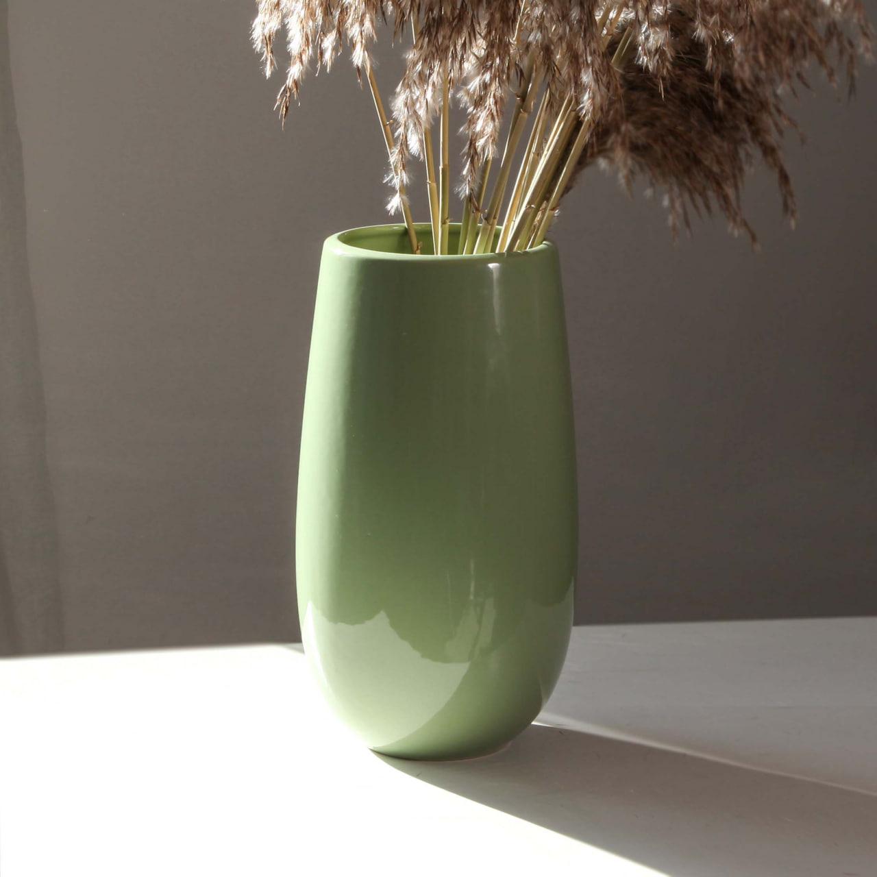 Ваза керамічна Nana ceramics Laconic 30 см Спаржевий (2788479222)