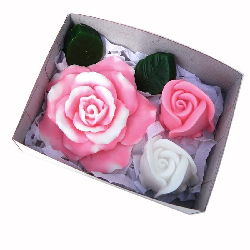 Набор мыла женский Розовый букет ручная работа 140 г (223)