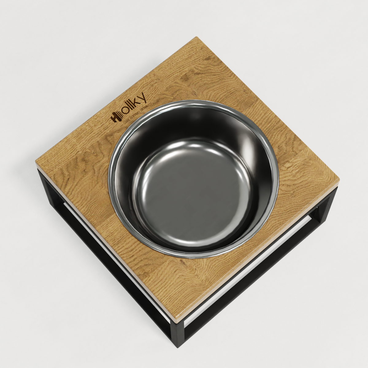 Миска на подставке для кошек и средних собак Hollky Base Solo M 0,8 л (M-212110-BLNT) - фото 6