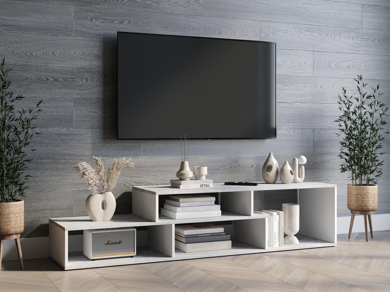 Тумба ТВ Moreli Id27-177 169x386x398 мм Бетон/Белый (id27-177-beton-white)