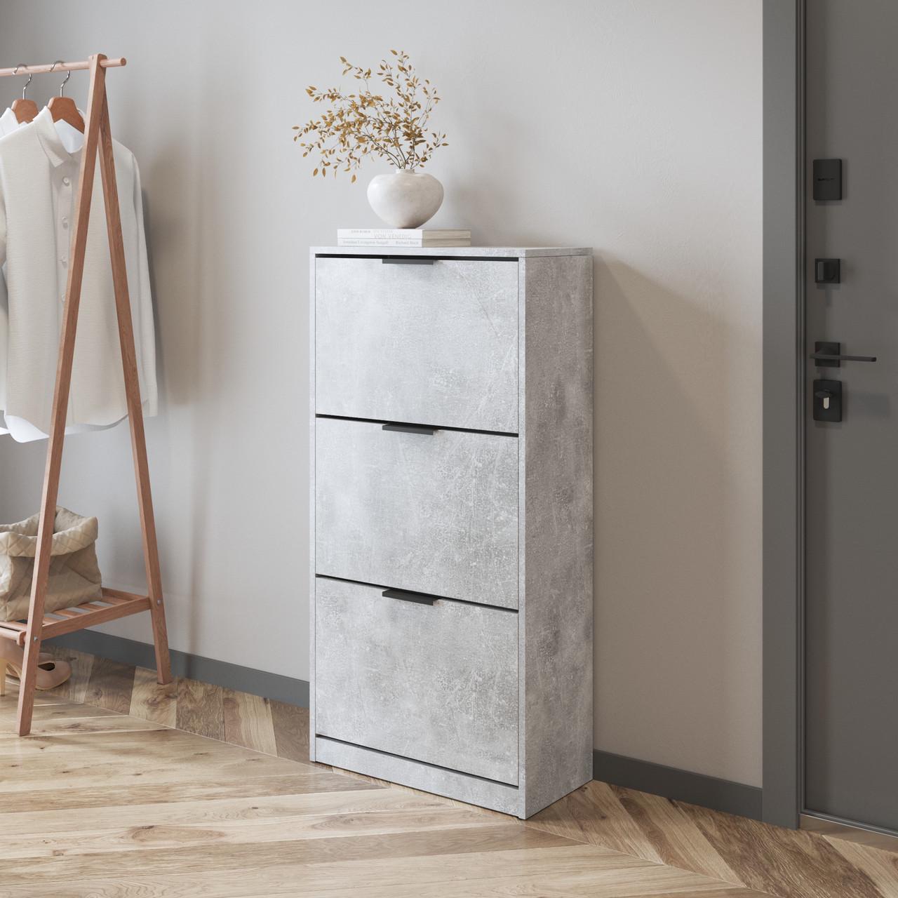 Тумба для обуви Вайс M-45 592х280х1190 мм Бетон (30713559) - фото 1 Тумба для обуви Вайс M-45 592х280х1190 мм Бетон (30713559) - фото 1