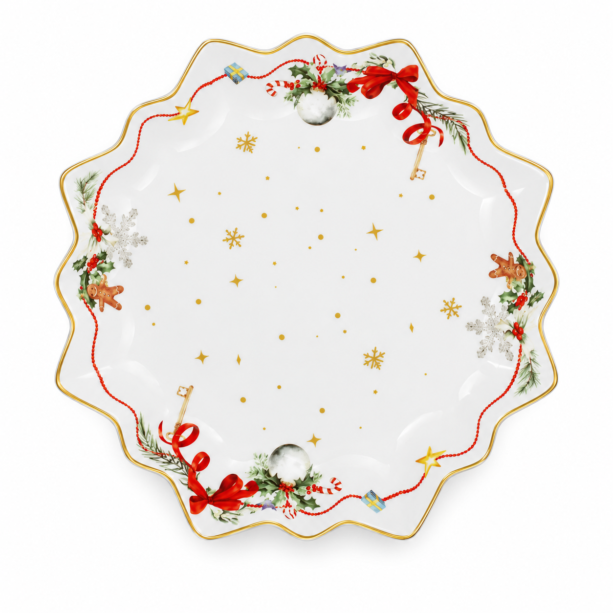 Блюдо Bona Di Christmas Ribbon фарфоровое 26 см (498-355) Блюдо Bona Di Christmas Ribbon фарфоровое 26 см (498-355)