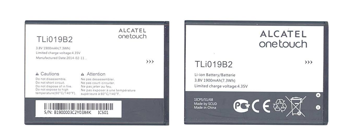 Акумулятор для смартфона Alcatel TLi019b2 One Touch Pop D7 3,7V 1900 mAh 7,3 Wh Black Акумулятор для смартфона Alcatel TLi019b2 One Touch Pop D7 3,7V 1900 mAh 7,3 Wh Black