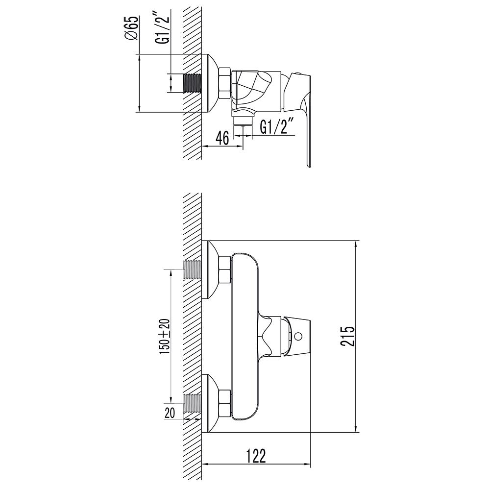 Змішувач для душу Corso CF-1D136C Bracciano ⌀ 35 (9617300) - фото 4