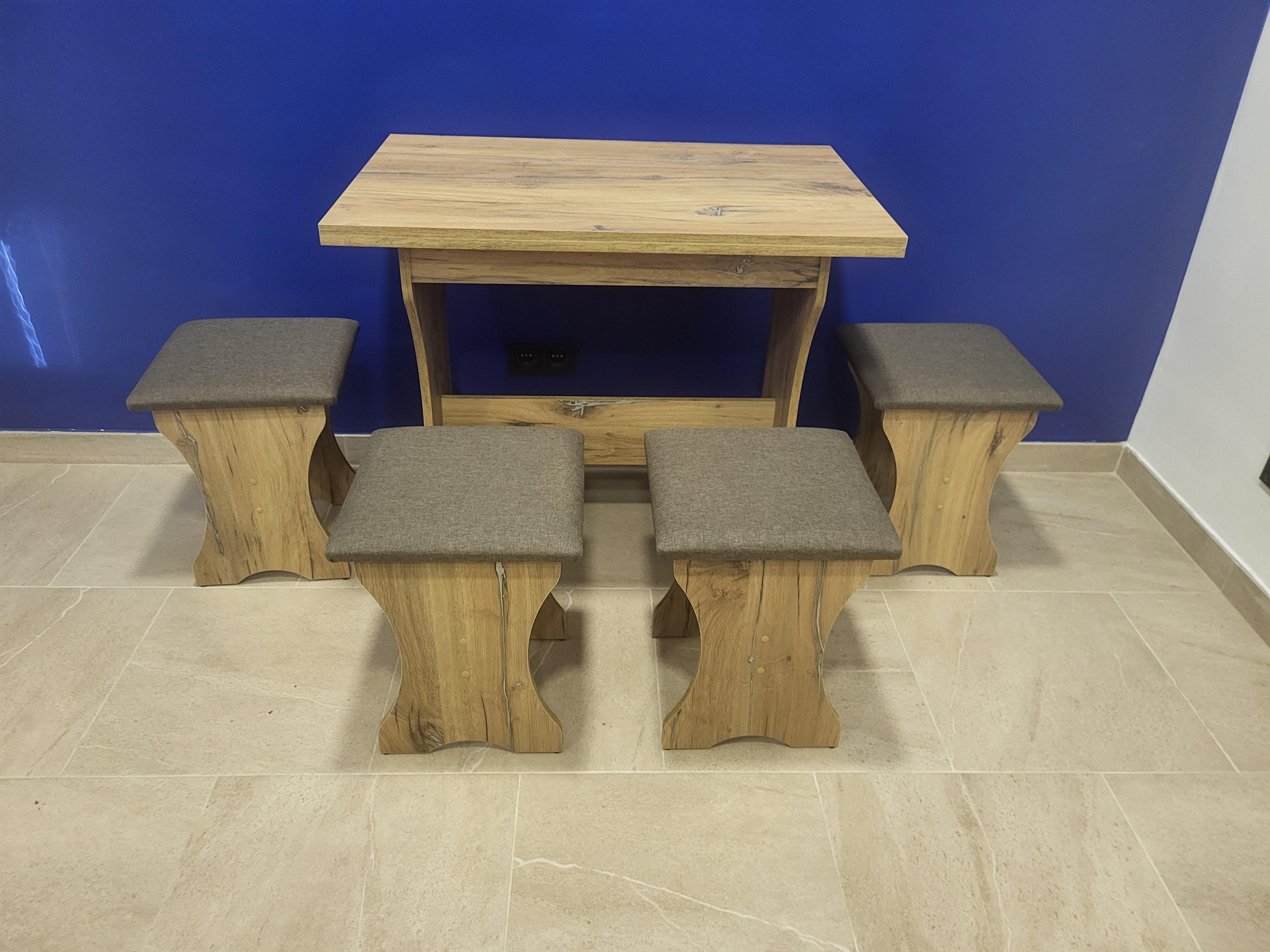 Стіл розкладний та 4 табурети Сімейний Дуб Флагшток/Дорандо (STTTT-DF-D)