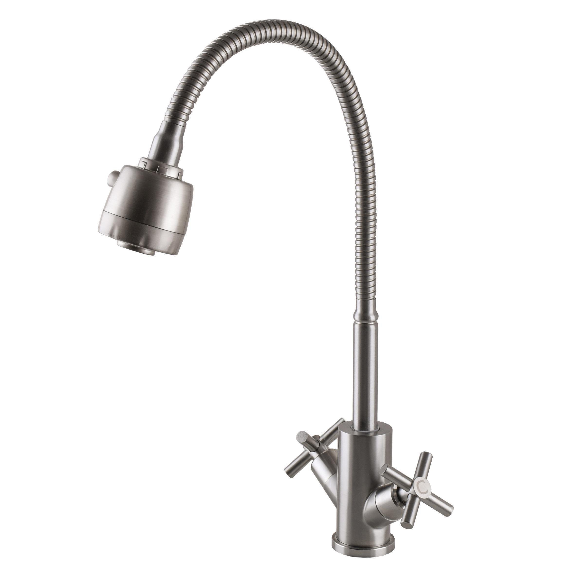 Смеситель для кухни с гибким изливом Globus Lux DUKAT SD4-G203S Сатин (23163)