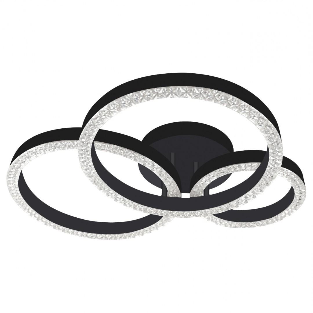 Люстра CT-R-64-BK LED 64Вт 3000-6000К 300-5120 Лм пульт Черный (V6919120233257)