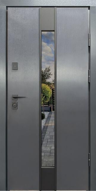 Дверь входная для улицы CITY LUX 2 со стеклопакетом 960x2050 мм Антрацит (99801)