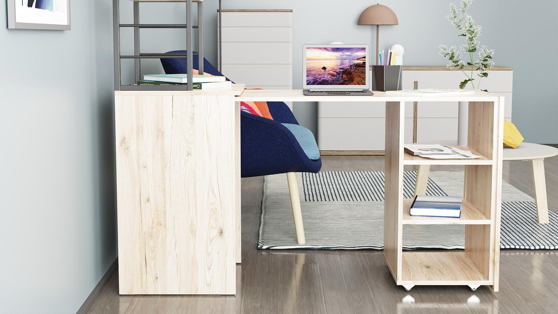 Стіл-тумба трансформер Ferrum-decor Смарт 4/1 з етажеркою метал/ДСП 16 мм 1430x1450x500 мм Чорний/Дуб Сан-Марино (FRD-105124) - фото 2 Стіл-тумба трансформер Ferrum-decor Смарт 4/1 з етажеркою метал/ДСП 16 мм 1430x1450x500 мм Чорний/Дуб Сан-Марино (FRD-105124) - фото 2