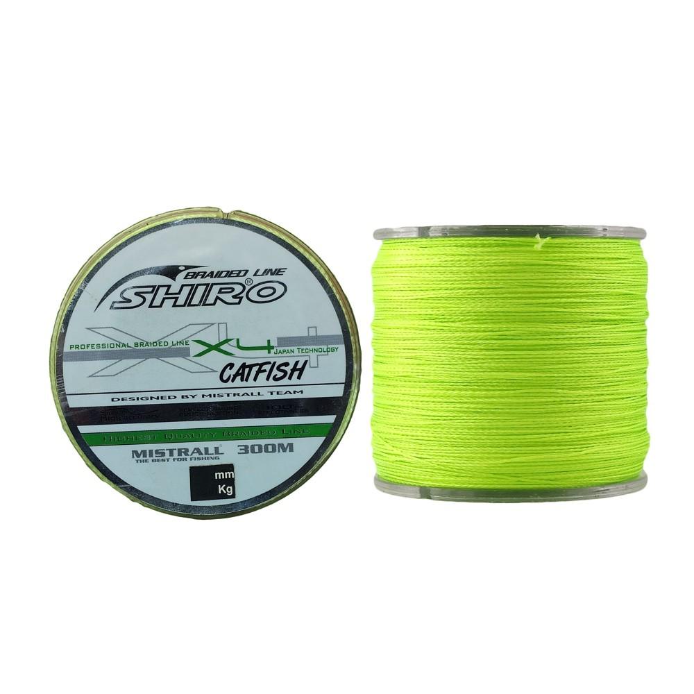 Шнур MISTRALL SHIRO BL GREEN FLU CATFISH 0,5 мм 51,4 кг 300 м