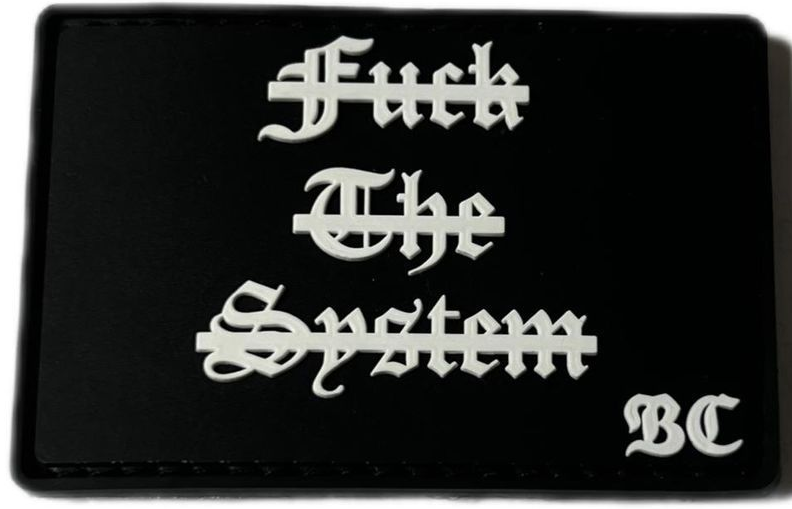 Патч ПВХ THE FUCK SYSTEM Черно-белый (PATCH-0186)