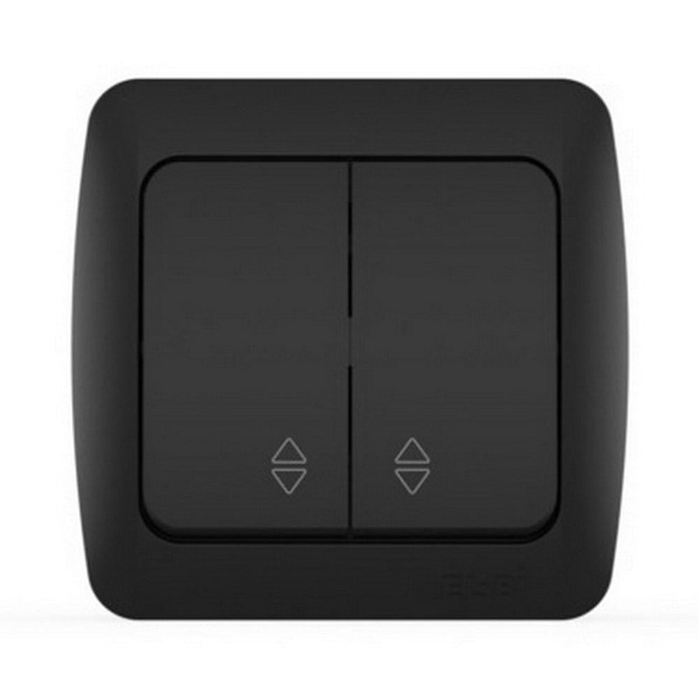 Выключатель двухклавишный El-BI Alsu проходной накладной IP20 Черный (27550010)
