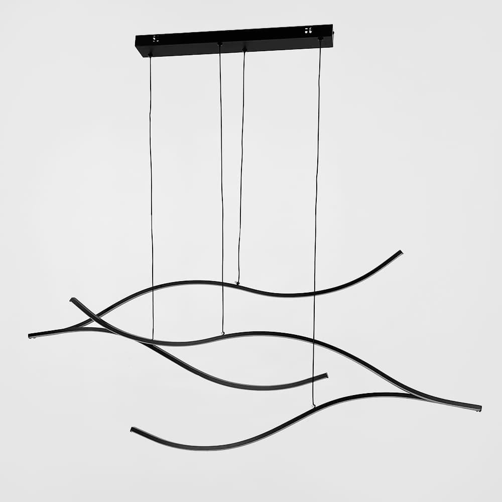 Люстра с легким волнообразным корпусом 120 см Черный (K27-1200 BK)