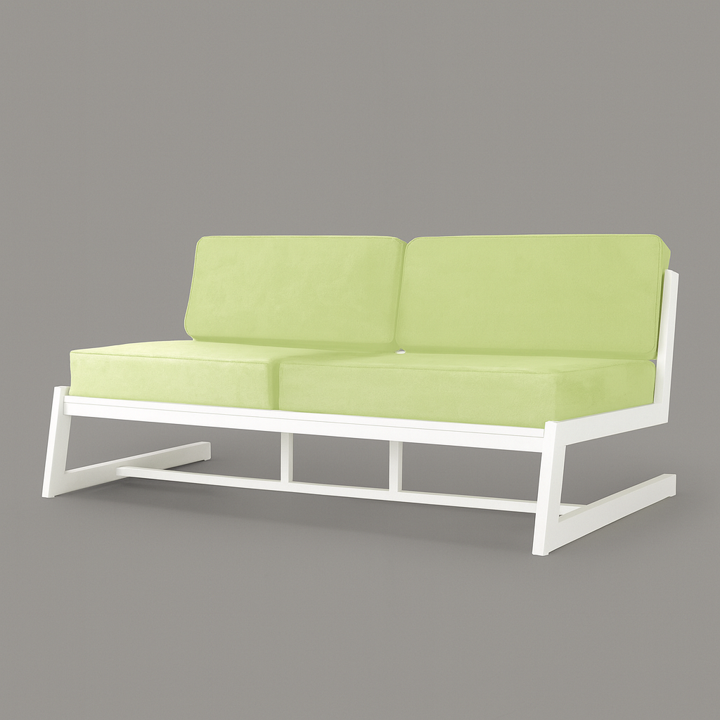 Диван металевий AVVS tech Атлас вуличний лофт оксфорд 126 см Салатовий/Білий (30222915) - фото 1
