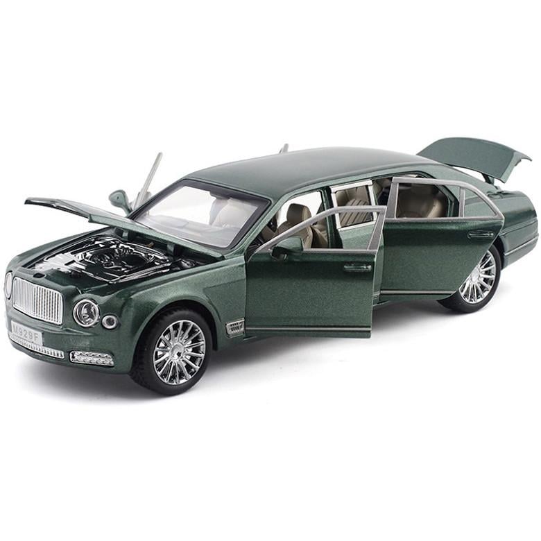 Игрушечная машинка металлическая AutoExpert Bentley Mulsanne 1:24 модель инерционная со светом и звуком/открывающиеся двери Зеленый (30101088)