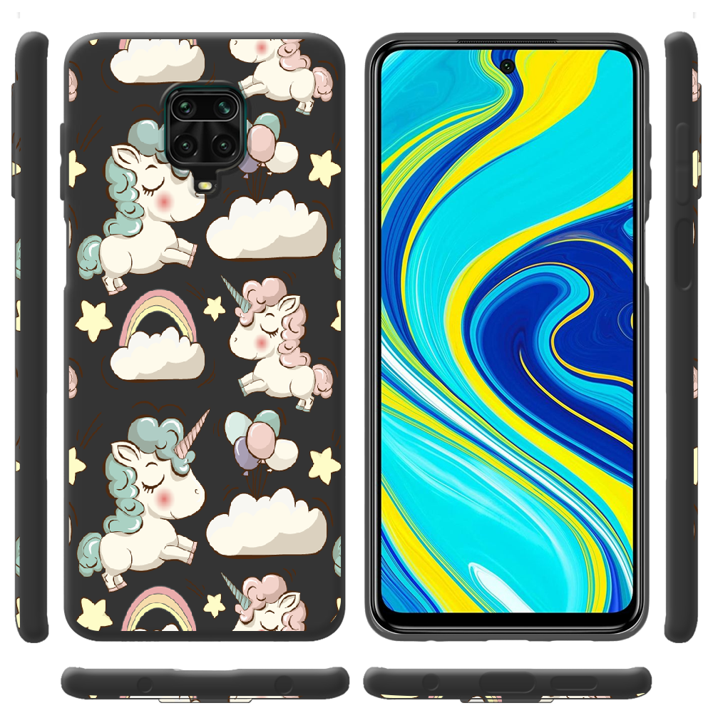 Чехол Boxface Xiaomi Redmi Note 9S Unicorns Черный силикон (39475-cc2-39914) - фото 2