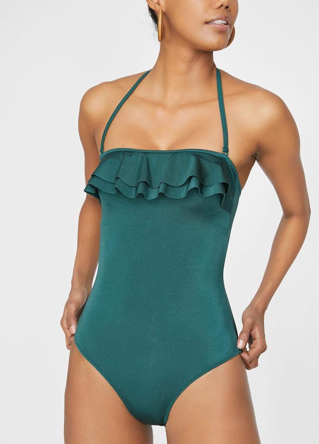 Сдельный купальник Кoton 9465 с рюшей S р. 42 Зеленый - фото 4 Сдельный купальник Кoton 9465 с рюшей S р. 42 Зеленый - фото 4