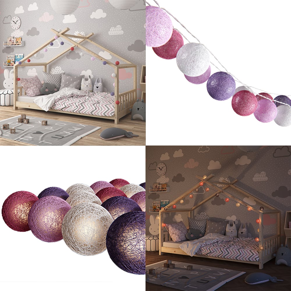 Светодиодная гирлянда Vicco, 20 шариков, розовые и лиловые - фото 5 Светодиодная гирлянда Vicco, 20 шариков, розовые и лиловые - фото 5