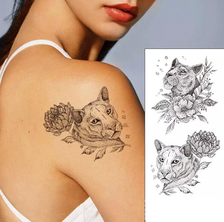 Тату тимчасове водостійке 3D велике Дві пантери XQB-346 10х9 см (4506406) - фото 3