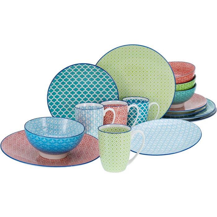 Столовий сервіз Creatable Mediterranean на 4 персони 16 пр. Різнокольоровий (33494374)