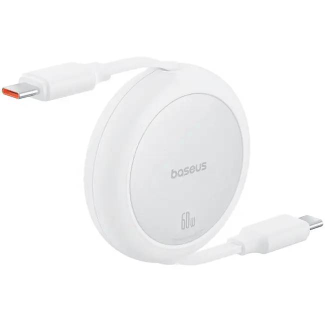 Кабель BASEUS Free2Pull Mini Charging Cable Type-C to Type-C P10364500211-01 60W 1 м White - фото 2