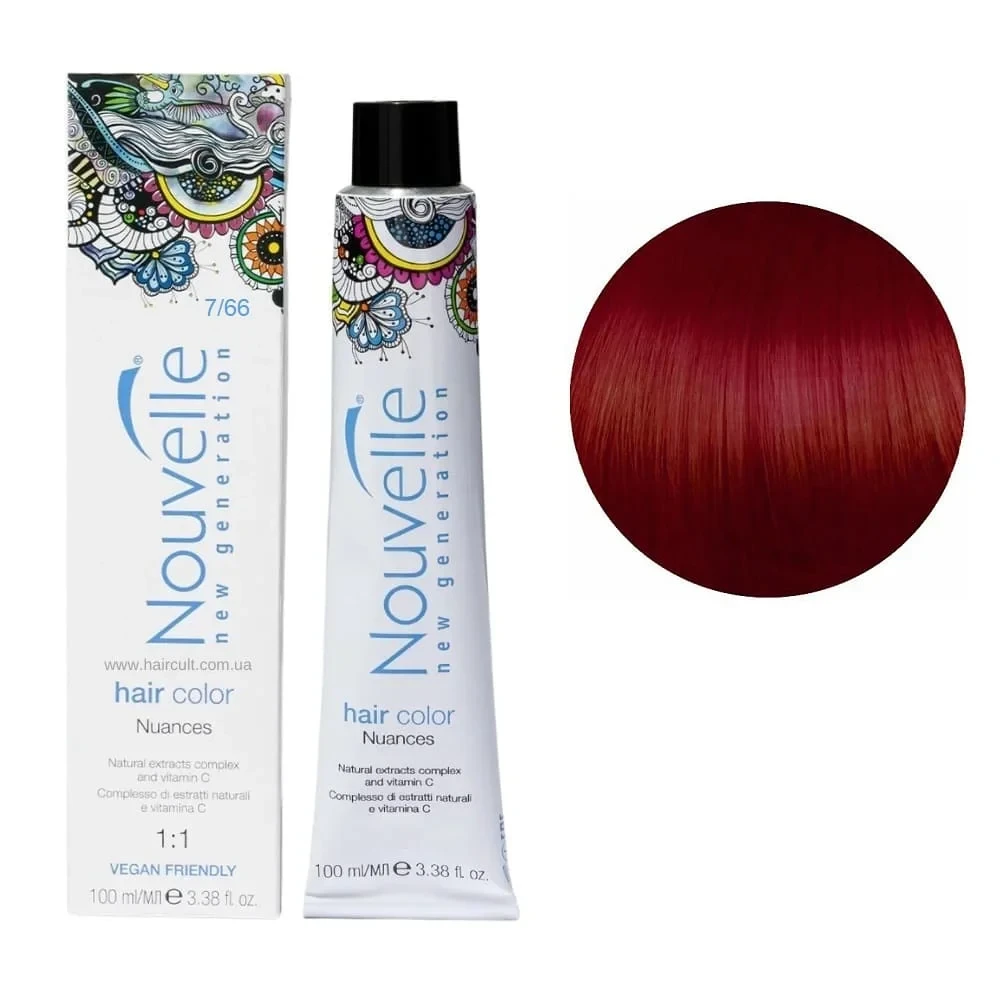 Краска для волос Nouvelle Hair Color 7/66 Насыщенный красный русый 100 мл Краска для волос Nouvelle Hair Color 7/66 Насыщенный красный русый 100 мл