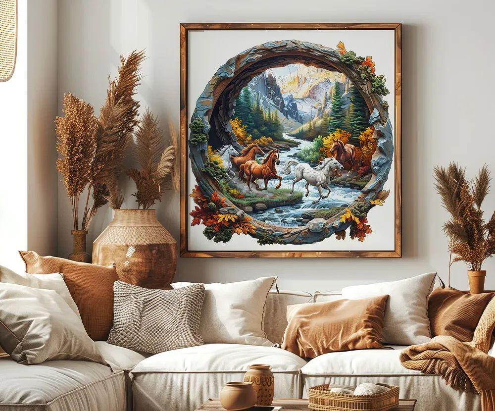 Пазлы деревянные лошади на природе А3 (638) - фото 6