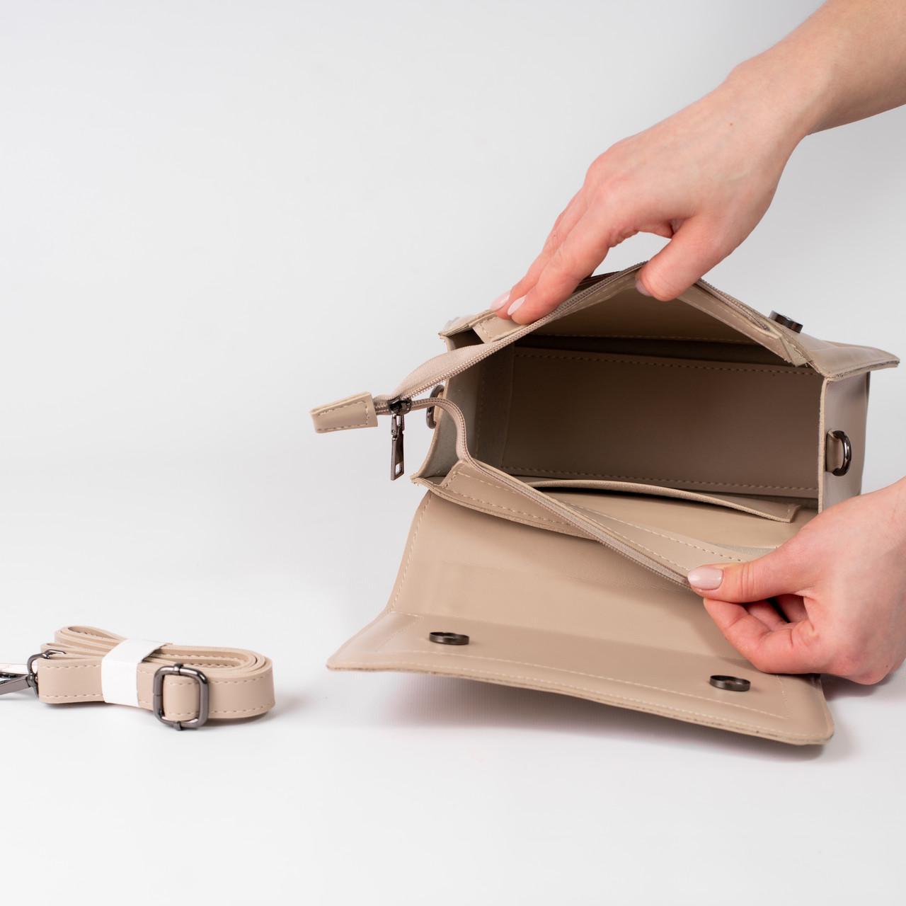 Сумка женская кросс-боди XENIA № 18-24 Бежевый - фото 3