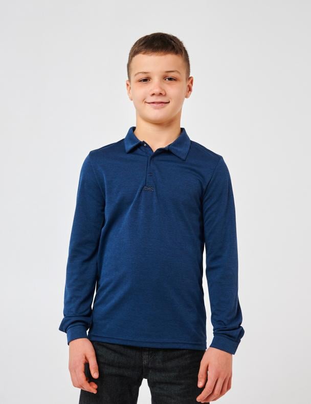 Поло для мальчика Smil Интерлок 164 см Синий меланж (114105)