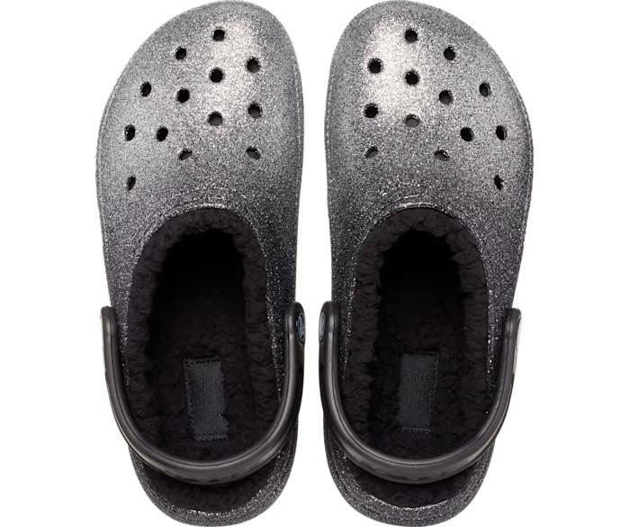 Сабо с блестками Crocs Classic Glitter Lined р. W9/EUR 39-40 Black/Silver (10429098) - фото 3