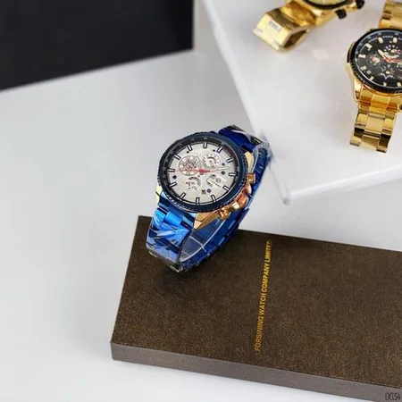 Наручний годинник Forsining 6909 Blue/Cuprum/White - фото 7 Наручний годинник Forsining 6909 Blue/Cuprum/White - фото 7