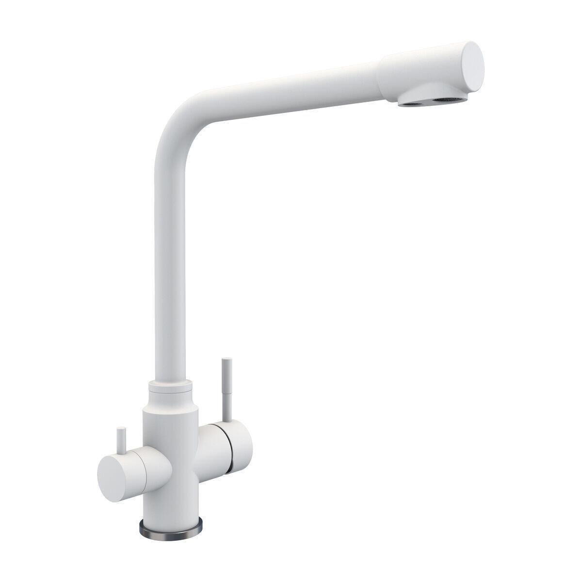Смеситель для кухни под фильтр Platinum KT 8201/8626 двухрычажный Белый (PLTM-SP000033364)