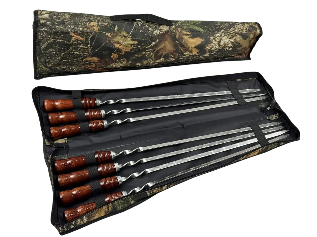 Набор шампуров в чехле GrillMaster Кизляр NB-2270 с деревянной ручкой сталь 3 мм 7 пред. (10-164-NB-2270)