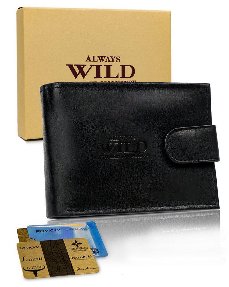 Гаманець чоловічий шкіряний Always Wild N992L-SCR-3155 Чорний
