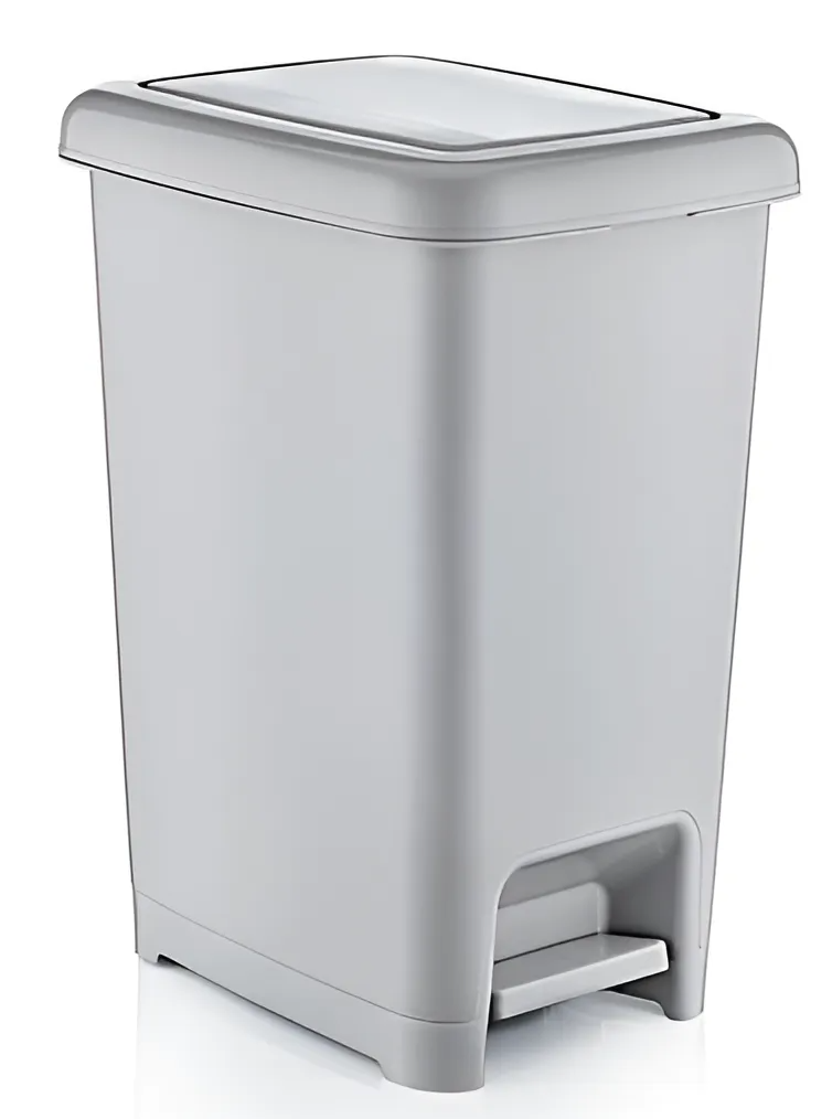 Відро з педаллю Slim Dunya для сміття 15 л Світло-сірий (1-1-57035)