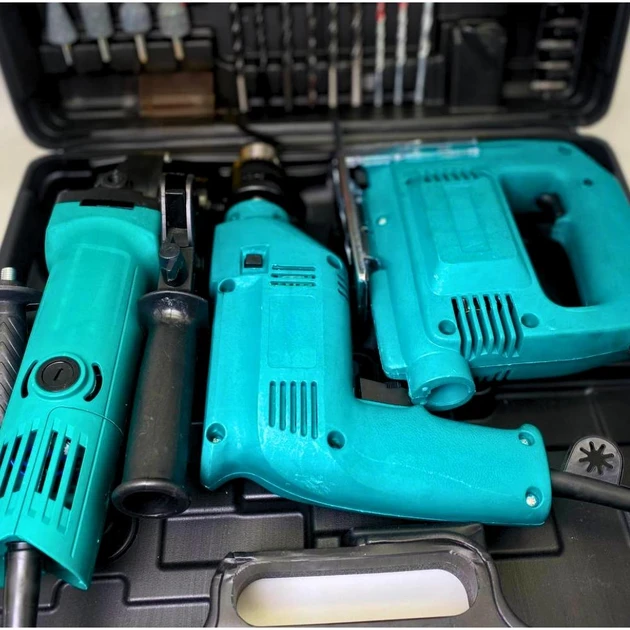 Набор электроинструментов 3в1 сетевая ударная дрель/болгарка сетевая/лобзик электрический - фото 3