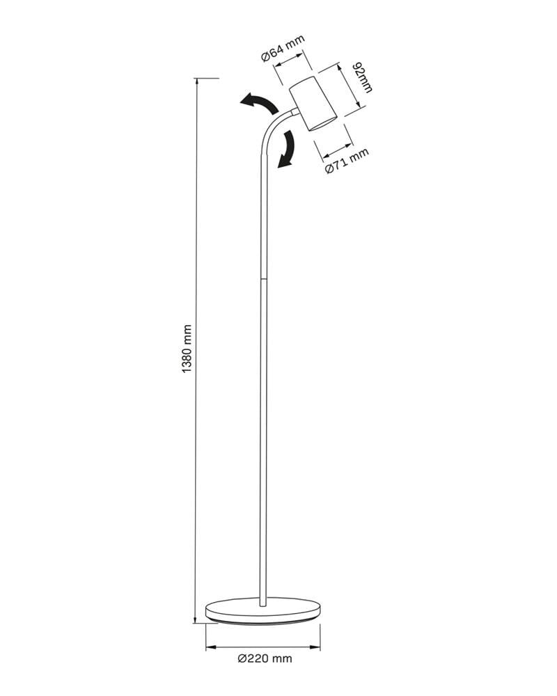 Торшер Polux 330086 Felix GU10 1x9W IP20 Черный (G330086) - фото 5 Торшер Polux 330086 Felix GU10 1x9W IP20 Черный (G330086) - фото 5